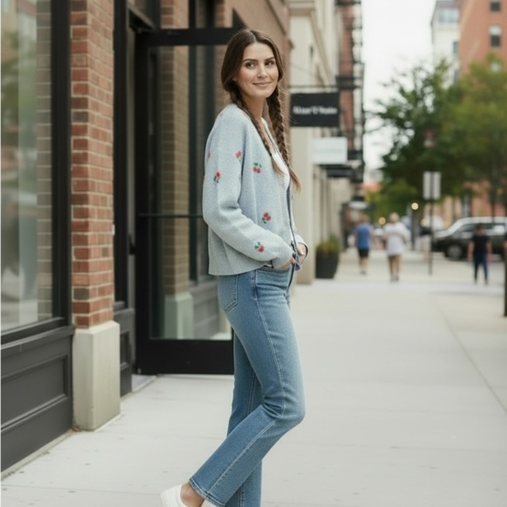 Altar’d State Cherry Cardigan Sweater